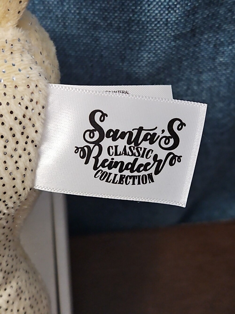 Sugar Loaf Santa’s Classic Reindeer | DASHER White Gold Sparkle Plush | Rare - Picture 13 of 16